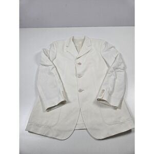 Red Valentino Blazer Men's 50 White Cotton Linen Jacket Made Italy Tailored